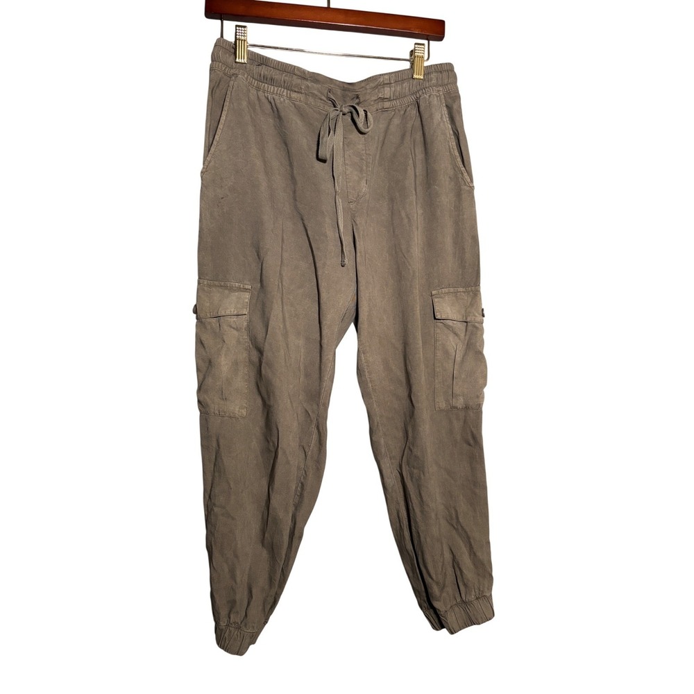 Cloth & Stone S Tencel Cargo Joggers Olive Brown Drawstring Pants‎ Boho Casual